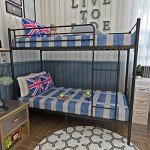 Panana Black Metal Bunk Bed Frame with Guardrail