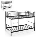 Metal Twin Bunk Bed with Ladder and Guardrails