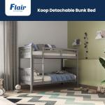 Detachable Grey Bunk Bed by Flair Koop