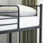 Twin Over Twin Metal Bunk Bed with Ladder