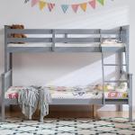Grey Solid Pine Triple Bunk Bed For Kids