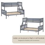 Grey Solid Pine Triple Bunk Bed For Kids