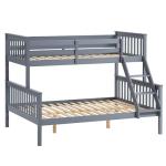 Grey Solid Pine Triple Bunk Bed For Kids