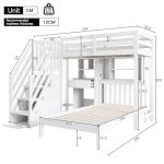 Wooden House Bunk Bed with Desk and Storage