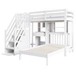 Wooden House Bunk Bed with Desk and Storage