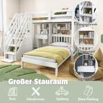 Wooden House Bunk Bed with Desk and Storage