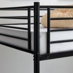Twin Over Twin Metal Bunk Bed with Ladder