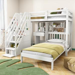 Bunk Bed With Stairs And Desk Storage