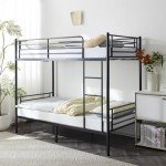 Twin Over Twin Metal Bunk Bed with Ladder