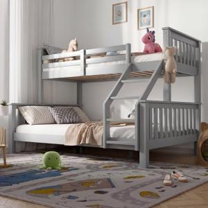 Blisswood Triple Bunk Bed with Mattresses (Grey)