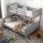 Blisswood Triple Bunk Bed with Mattresses (Grey)