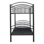 Black Metal Bunk Bed Frame for Kids & Teens