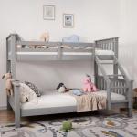 Blisswood Triple Bunk Bed with Mattresses (Grey)