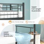 Space-Saving Metal Bunk Bed Frame for Kids & Adults