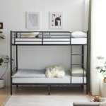 Twin Over Twin Metal Bunk Bed with Ladder