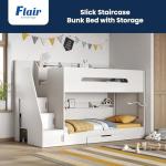 Stylish White Double Bunk Bed With Storage
