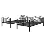 Black Metal Bunk Bed Frame for Kids & Teens