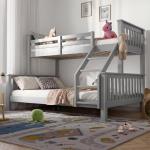 Triple Wooden Bunk Bed for Kids – Grey
