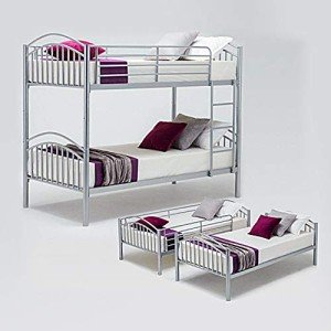 Metal Bunk Bed Frame for Kids' Room - Silver