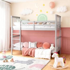 Panana Grey Wooden Bunk Bed For Kids