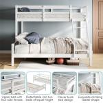 Stylish White Triple Sleeper Bunk Bed Frame
