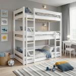 Triple Sleeper Bunk Bed for Kids – Pine Wood