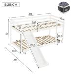 Kids Bunk Bed With Slide And Adjustable Ladder