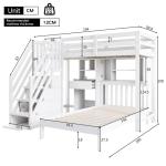 Kids Wood House Bunk Bed with Storage & Desk