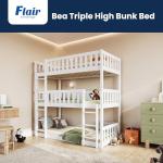 Triple Sturdy Bunk Beds for Kids - White