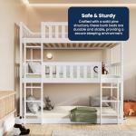 Triple Sturdy Bunk Beds for Kids - White
