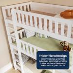 Triple Sturdy Bunk Beds for Kids - White