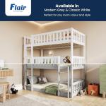 Triple Sturdy Bunk Beds for Kids - White