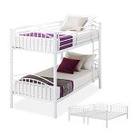 Panana Metal Bunk Bed Frame with Guardrail - White