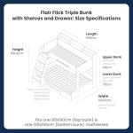 Stylish Triple Bunk Bed With Storage For Kids