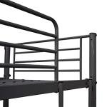 Grey Metal Twin Bunk Bed with Table Frame