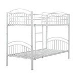 Panana Metal Bunk Bed Frame with Guardrail - White