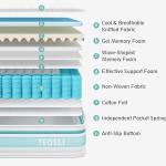 TeQsli 10-Inch King Hybrid Gel Memory Foam Mattress