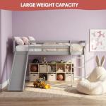 White Solid Pine Bunk Bed With Slide 3Ft