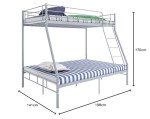White Metal Triple Bunk Bed for Adults