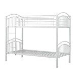 Panana Metal Bunk Bed Frame with Guardrail - White