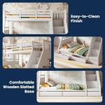 Triple Bunk Bed with Storage for Kids - White
