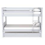 Light Grey Wooden Single Bunk Bed with Trundle