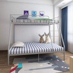 White Metal Triple Bunk Bed for Adults