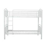 Panana Metal Bunk Bed Frame with Guardrail - White