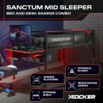 X-Rocker Sanctum Mid Sleeper Gaming Bed with Desk