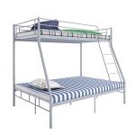 White Metal Triple Bunk Bed for Adults