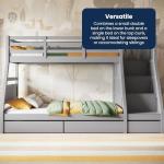 Triple Bunk Bed with Storage for Kids - Grey
