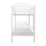 Panana Metal Bunk Bed Frame with Guardrail - White