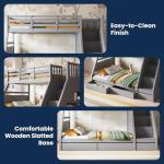 Triple Bunk Bed with Storage for Kids - Grey