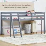 Sydney High Sleeper Bunk Bed in Grey